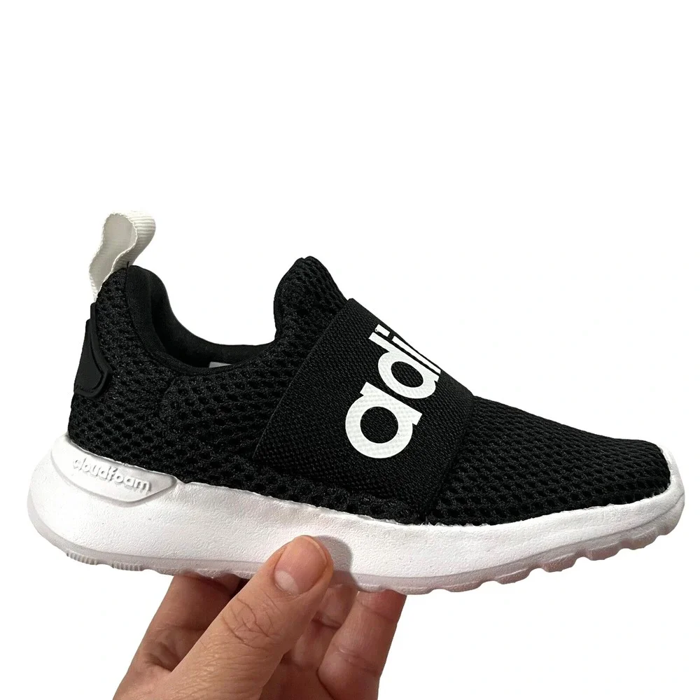Adidas Little Boys Girls‎ Slip on Sneakers Sz 12 Black-White Lightweight Comfort